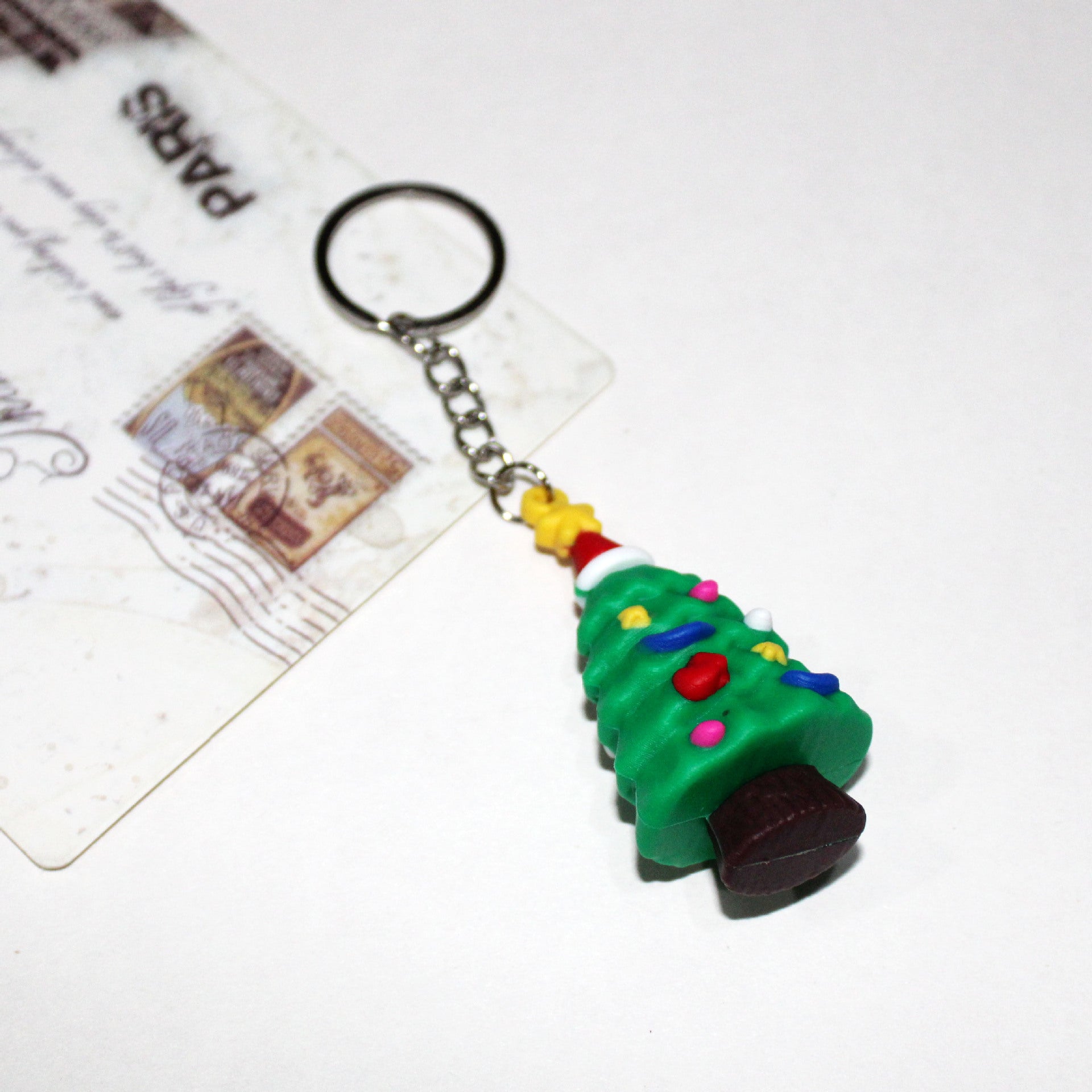 Wholesale Cartoon PV Christmas Keychain